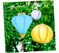 HOMOBABE Vintage Blue Decorative Hanging Lantern for Outdoor Street and Passageway Antique Vietnamese Style Pendant for Festival Celebration and Romantic Night Scene