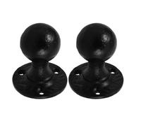 HOMOBABE Vintage Distressed Texture Barn Door Cast Iron Round Knobs 2pcs Heavy Duty Ergonomic Grip Handles for Shed Doors for Garden and Garage Use