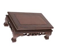 HOMOBABE Wooden Display Stand Pedestal with Coffee Colour Rectangular Foot Base, Sturdy Structure and Stable Support for Indoor Flowerpot Or Small Aquatic Fish Display in Corridors