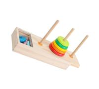HOMOBABE Wooden Geometric Stacker Large Rainbow Building Rings for Early Education Sorting and Stacking Tower to Develop Fine Motor Skills and Logical Thinking