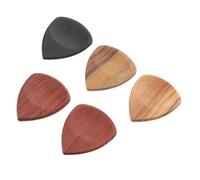 HOMOBABE Wooden Guitar Thumb Picks with Grooved Grip, 5pcs Set Thin Finger Picks for Acoustic Guitar, Ukulele Bass - Bulk Wood Plectrums for Fingerstyle Playing