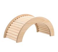 HOMOBABE Wooden Hamster Bridge Toy Chinchilla Boredom Breaker Indoor Pet Climbing Ramp Guinea Pig Hideout