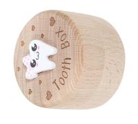 HOMOBABE Wooden Tooth Storage Box for Charming Tooth Fairy Holder with Intricate Carved Design Easy to Clean Keepsake Container for Boys