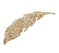 HOMOBABE Yellow Rhinestones Design Applique Leaf Shape Resin Adhesive Sticker DIY Clothing Accessories Beautiful Flower Modeling Decoration for Arts Craft Project Making