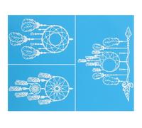 HOMOCONO 1 Sheet Washable Gauze Mesh Transfer Stencil with Delicate Pattern Design, Reusable Adhesive Screen Printing Stencil for Painting and Holiday Decoration, Exercise Hands-on Skills