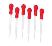 HOMOCONO 10 Pcs 12cm Glass Pipette Droppers with Red Silicone Bulb for Laboratory Use, Liquid Transfer and Eye Dropper, for Scientific and Home Applications