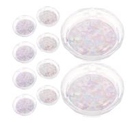 HOMOCONO 10 Pcs Thick Diamond Cut Eyelash Storage Box with Self-Adhesive Lash Trays, Plastic False Eyelash Holder Case for Travel and Makeup Cosmetic Organizer