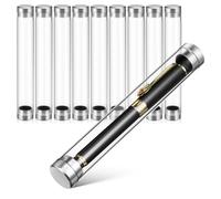 HOMOCONO 10 Pcs Transparent Cylinder Tube Pen Cases Clear Acrylic Single Pen Display Tubes Compact Storage for Office School Home Supplies