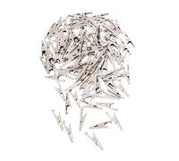 HOMOCONO 100 Pcs Small Metal Alligator Clips Spring Clamps Mini Battery Clamps for Electrical Testing DIY Crafts Circuit Connections Reusable Clips