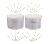 HOMOCONO 1000pcs Dual-ended Cotton Swabs with Pointed Tips and Spiral/round Heads Precision Cleaning Cotton Buds Made of Wood for Makeup Nail Art Application and Travel
