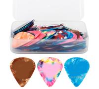 HOMOCONO 100pcs Triangle Guitar Picks for Electric and Acoustic Guitar 0.71mm Xylonite Material Comfortable Strumming and Practical Functions and Ukulele Players