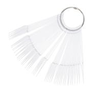 HOMOCONO 100pcs White Fan Shape Abs Nail Polish Display Tips Smooth and Easy to Use Nail Art Practice and Display Sticks for Salon and Beginners