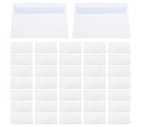 HOMOCONO 100pcs White Peel and Stick Envelopes with Release Paper, Self Adhesive Confidential Mailing Envelopes for Small Business Packaging and Regular Office Supplies, Secure