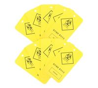 HOMOCONO 100pcs Yellow Waste Tags, Practical Lightweight Plastic Paper Labels for Hospital and Clinical Use, Sturdy Garbage Bag Identification Tags for Safe Waste Management