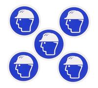 HOMOCONO 10pcs Blue Pvc Safety Helmet Stickers with Simple and Intuitive Design, Versatile Self-adhesive Warning Decals to Prevent Potential Accidents in Workplace and Environments