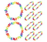 HOMOCONO 10PCS Colorful Hawaiian Wreath Garland Necklace Floral Pendant for Beach Party Wedding and Costume Events Vibrant Flower Decoration Photo Prop
