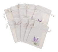 HOMOCONO 10pcs Drawstring Sachet Bags Empty Cotton Muslin Pouches 10x14cm Natural Light Beige for Lavender Storage and Home Fragrance Packaging