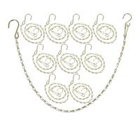 HOMOCONO 10pcs Golden Iron Hanging Chains with Simple Hook Design for Flower Pots and Birdcages, Sturdy Metal Chain Hangers Suitable for Outdoor Hanging Decor and Garden Use