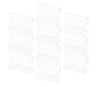 HOMOCONO 10pcs Horizontal Acrylic Sign Holders L-shaped Table Tent Holder for Office Spaces Sl esign, Easy to Carry and Not Easy to Deform, for Menu Display and Price Tags
