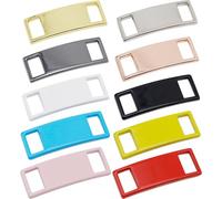 HOMOCONO 10pcs Metal Square Shaped Removable Shoe Buckles for Casual Shoes Safe to Use with Smooth Edges Accessories and Other