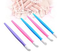 HOMOCONO 10pcs Nail Cuticle Pusher Professional Dead Skin Remover Manicure Tool Dual Tipped Plastic Handle for Precise Nail Art and Cuticle Cleaning Random Color