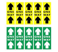 HOMOCONO 10pcs One Way Floor Decals PVC Printed Straight Arrows Pattern Premium Adhesive Assorted Color Non-Slip Warning Markers for Company and Bank Safety