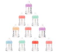 HOMOCONO 10pcs Portable Plastic Lip Gloss Containers Feeding-bottle Shaped Leak-proof Empty Lip Gloss Tubes for DIY Application Random Color