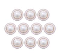 HOMOCONO 10pcs Round Pearl Buttons No-sew Removable for Coat DIY Windbreaker Embellishment Design