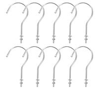 HOMOCONO 10pcs Silver Iron S Shaped Hooks for Wardrobe and Clothing Display, Heavy Duty Sturdy Small Hanging Hooks Suitable for Halfbody Mannequin Busts and Display Racks
