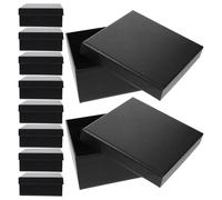 HOMOCONO 10pcs Square Black Paper Boxes for Packaging, Not Easy to Deform or Tear, Elegant and Classy Candy Box Cases for Graduation Festival, Christmas, and Valentine's Day Presents