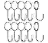 HOMOCONO 10pcs Stainless Steel Spiral Hooks for General Purposes, Stable Connection and Easy Attachment, Silver Utility Hooks for Hanging Cables, Decorations, and Outdoor Use