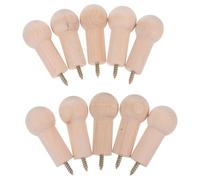 HOMOCONO 10pcs Wooden Round Wall Hooks for Safe Hanging Clothes and Towels, Multi Functional Simple Practical Design, for Office and Bathroom Use