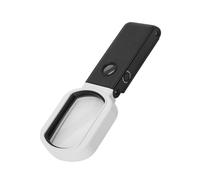 HOMOCONO 10x Folding Handheld Magnifier with LED Light, High Definition Portable Reading Magnifying Glass for Seniors and Repair Work, Desktop Foldable Loupe with Scale for Visual Aid