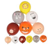 HOMOCONO 12pcs Jungle Animal Latex Balloons Print Balloons Featuring Leopard Tiger Giraffe Zebra Lion Monkey for Birthday Parties Easy Inflate Versatile Indoor Outdoor Decor