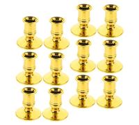 HOMOCONO 12pcs Vintage Electronic Candlestick Holders High Temperature Resistant Pillar Candle Stand for Table Decor Wedding Parties and Home Centerpieces