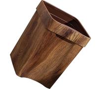 HOMOCONO 13l Plastic Food Compost Bin Kitchen Waste Container with Retro Wood Grain Design, Simple Stylish Modern Household Trash Can, Well-made and Safe to Use