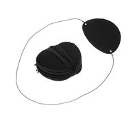 HOMOCONO 14pcs Black Felt Eye Patches and Adults Soft Breathable Fabric Lazy Eye Blindfolds with Pirate Design, for Festival and Imaginary Pirate Playtime Costume Accessories