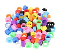HOMOCONO 150pcs 8mm Plastic Pigeon Foot Rings Reusable Identification Bands for Birds and Parrots Suitable for Training and Health Monitoring Random Color