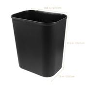 HOMOCONO 15l Space-saving Square Trash Can Black, Small Office Garbage Bin for Desk, Kitchen, Dormitory, Commercial Narrow Spaces, Easy-clean Waste Container