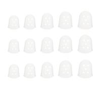 HOMOCONO 15pcs Silicone Guitar Finger Protectors for Beginners and Guitarists, White Fingertip Guards with Large Internal Space and 5 Sizes, Protect Fingers and Do Not Scratch Hands,
