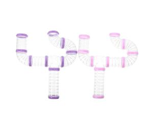 HOMOCONO 16pcs DIY External Hamster Cage Tunnels Set Made of Plastic for Easy Observation and Cultivation of Spatial Thinking, Hamster Tube System Suitable for Pets outside The Cage