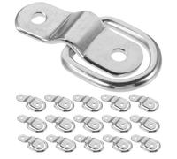 HOMOCONO 16pcs Heavy Duty D Rings Tie Down Anchors with Strap Integration, Iron Material, 1/4inch Size, Effortless Installation for Trailer Truck Bed Cargo Bracket Surface Mount