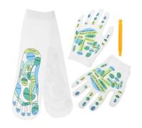 HOMOCONO 1sets Acupressure Massage Socks with Reflexology Chart Foot Therapy Kit for Enhanced Being Includes Gloves and for Foot Care