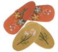 HOMOCONO 2 Pairs Fabric Hair Clips with Embroidered Bowknot Design, Adorable Alloy and Cloth Bobby Pins for Spring and Summer, Convenient to Wear Hair Accessories