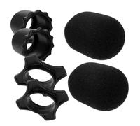 HOMOCONO 2 Sets Microphone Pop Filter Shield Microphone Blowout Prevention Ktv Mic Covers Sponge Heavy Duty for Outdoor Indoor 6pcs Black Kit