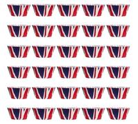 HOMOCONO 200pcs Assorted Colour Paper Cake Baking Liners Union Jack Patterns, No Fading, Safe and Beautiful Shape Baking Cups for Bakery and Restaurant Use