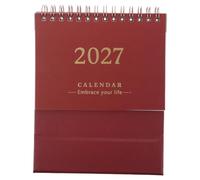HOMOCONO 2027 Desk Monthly Calendar with Double Coil Binding and Flat Writing Surface, Minimalist Paper Desktop Planner for Office Desk and Home Workspace, Academic Year Organizer