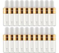 HOMOCONO 20pcs 3ml Refillable Glass Dropper Bottles with Rubber Caps, Portable and Easy to Control the Amount, for Tinctures and Perfume Oils Storage