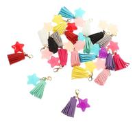 HOMOCONO 20pcs Acrylic Pentagram Phone Charms with Hanging Clasp Design and Polyester Macrame Tassels, Creative Star Cellphone Pendant Accessories for Phone Decoration Random Color