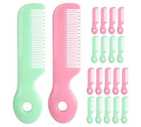 HOMOCONO 20pcs Baby Grooming Combs, Rounded Tip Bristle Prevent Pulling for Sensitive Scalp Skin, Newborn Infant Girl Boy Kids Comb for Daily Baby Care